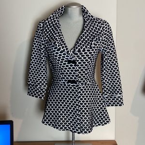 Joseph Ribkoff black and white Geometric Jacket/Blazer Style Size 10